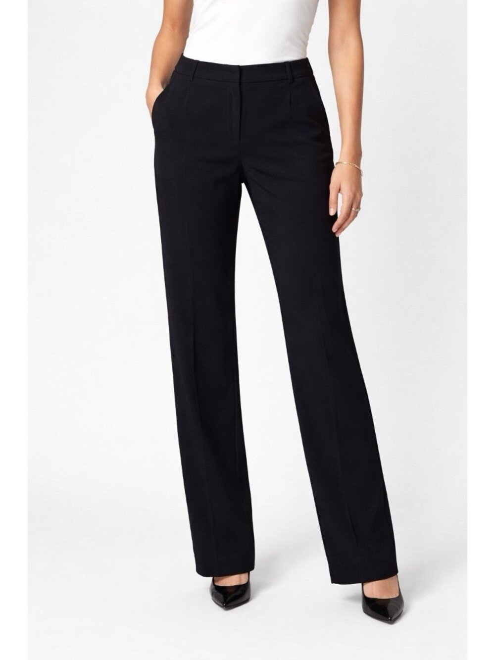 Gerard Darel Crepe Trousers Black Full Length Womens Large